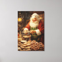 Papais noeis de decoração de Natal cozinhando bisc