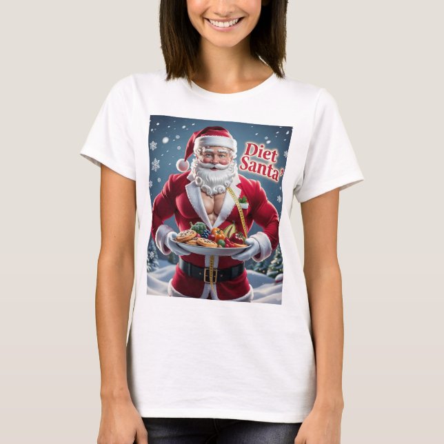 Papais noeis de Dieta Camisa de Natal - Feriado co (Frente)