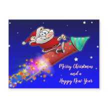 Papais noeis De feliz Que Andam Um Foguete De Anos