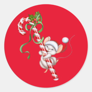 Papais noeis de férias com adesivos para o rato