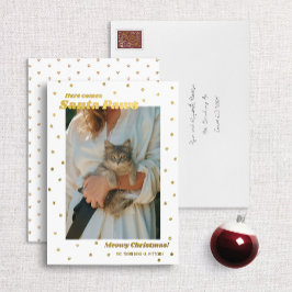 Papais noeis de folhas, pinças, Cartão com fotos d