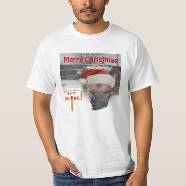 Papais noeis de German shepherd de camisa param aq (Frente)