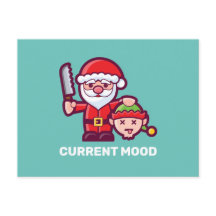 Papais noeis de humor atuais e cartão postal Elf