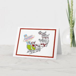 Papais noeis de Las Vegas com Cartão de Sinal