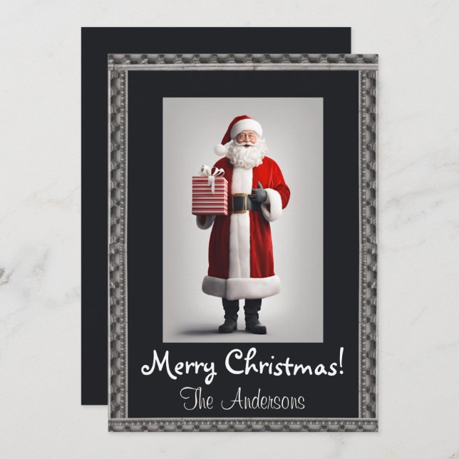 Papais noeis de Natal 8 Feliz Natal! Cartão de Nat (Frente/Verso)