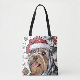 Papais noeis de Natal Cachorro Terrier Tote Bag