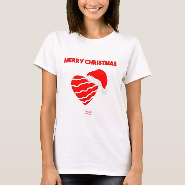 Papais noeis de Natal Camisa Básica Branca de Cami (Frente)