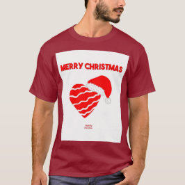 Papais noeis de Natal Camisa Básica do Coração Mas