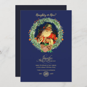 Papais noeis de Natal Convite de festas Azul Verme