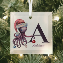 Papais noeis de Natal costeiro Octopus Monograma N