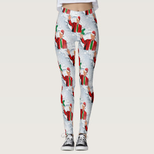 papais noeis de natal donald trump leggings
