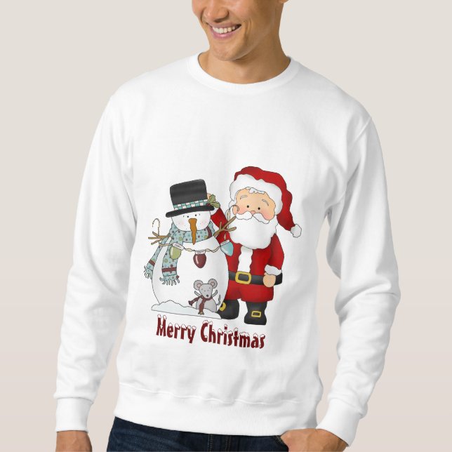 Papais noeis de Natal e camisa de suor Snowman (Frente)