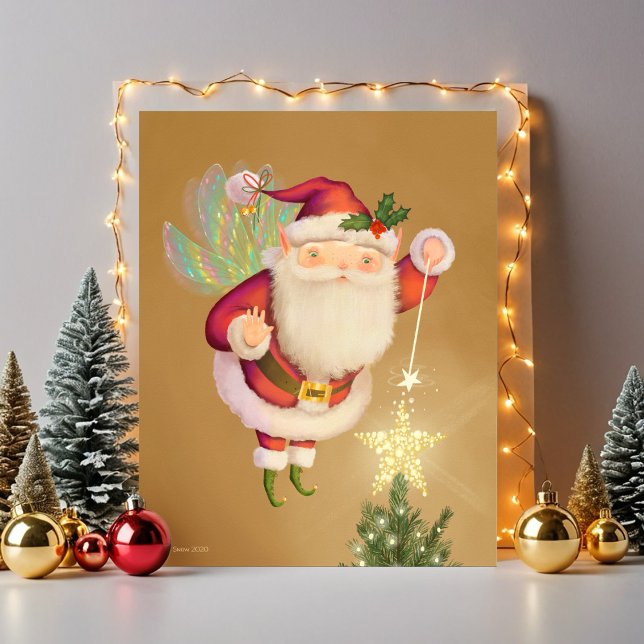 Papais noeis de Natal Fairy Art Impressão (Criador carregado)