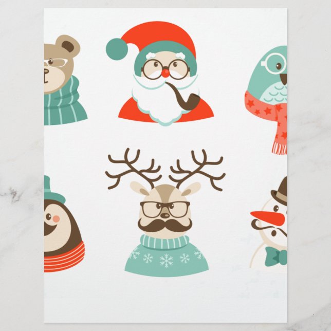 papais noeis de natal hipster (Frente)