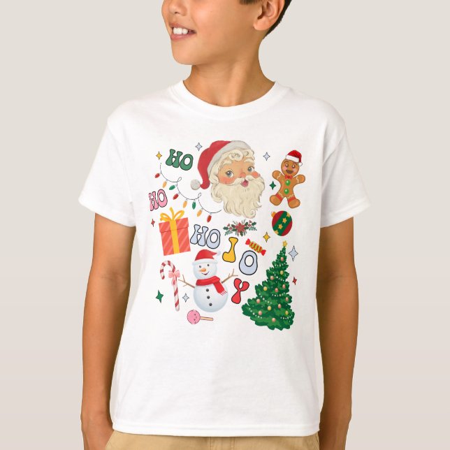 Papais noeis de Natal jolly Ho Ho Ho Top (Frente)