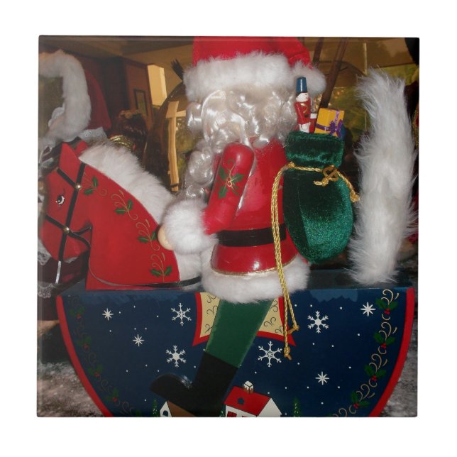 Papais noeis de Natal num Cavalo com Impressão de  (Frente)