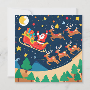 Papais noeis De Natal Reindeer Chegando À Cidade