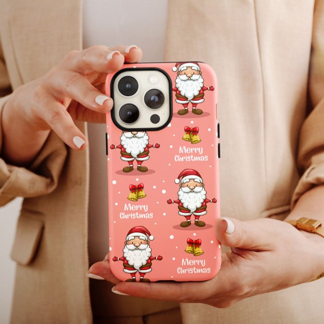 Papais noeis de Natal rosa Clara capas de iphone M (Criador carregado)