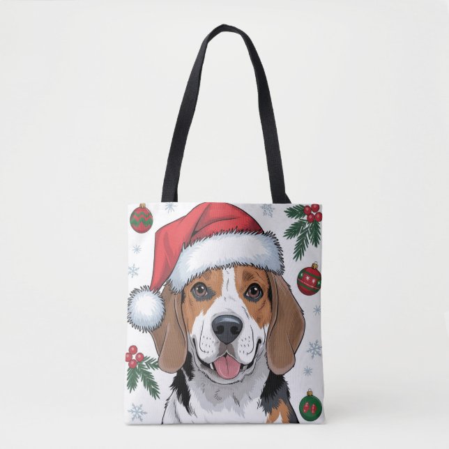 Papais noeis de Natal - Saco de Tote de Beagle (Frente)