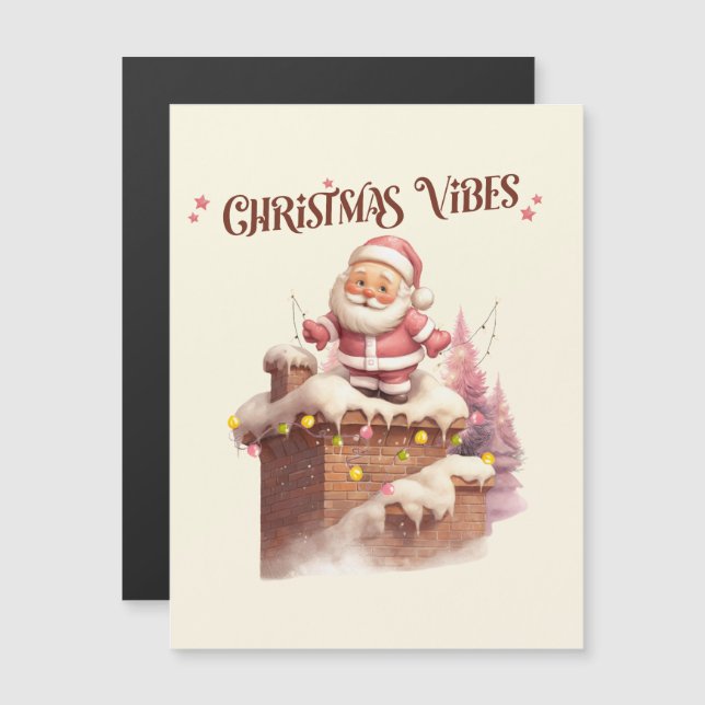 Papais noeis de Natal Vibes Rosa (Frente/Verso)