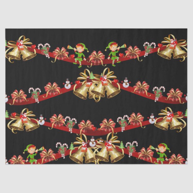 Papais noeis De Papel Tecido De Natal Snowman Elf (Frente )