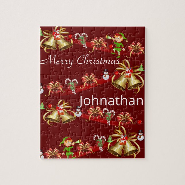 Papais noeis de Quebra-cabeça de Natal Elf Snowman (Vertical)