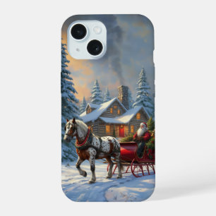 Papais noeis de Sleigh de um cavalo natalino