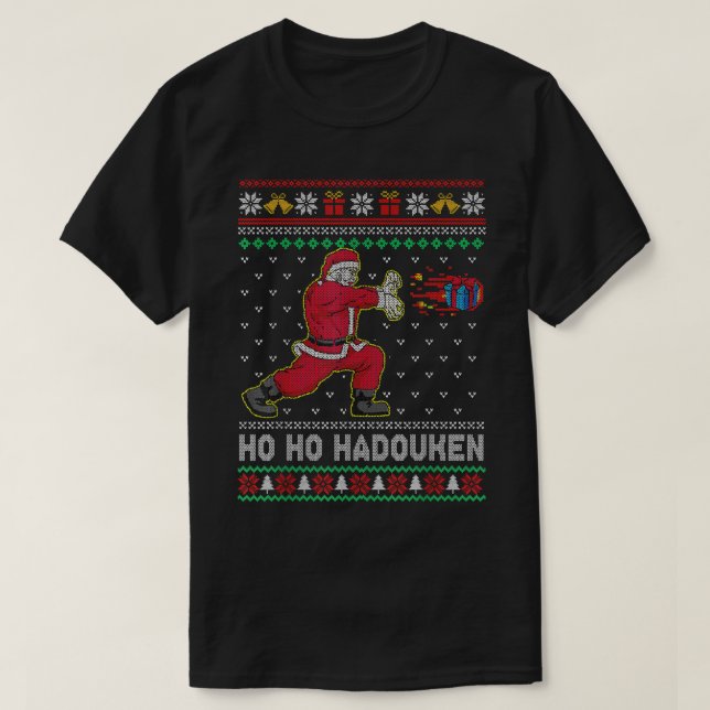 Papais noeis de suéter de Natal feio Ho Ho Hodouke (Frente do Design)