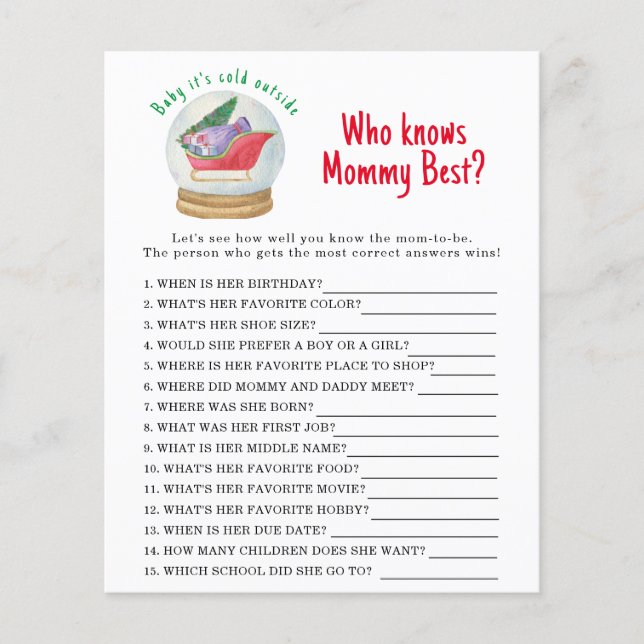 Papais noeis de trenó - Quem conhece melhor a mamã (Frente)