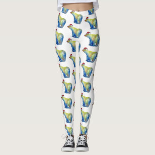 Papais noeis de urso polar coloridos Leggings pers