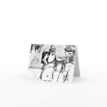 Papais noeis de Vintage com Cartão de Natal Branco