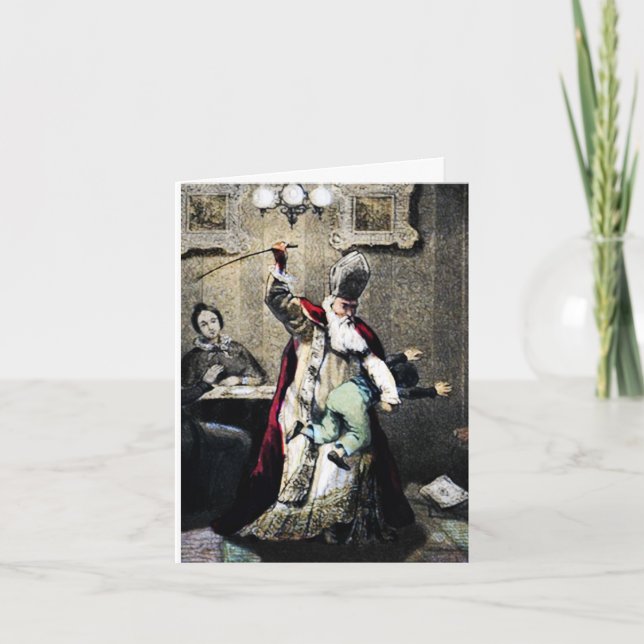 Papais noeis Disciplina Cartão de Natal para Crian (Frente)