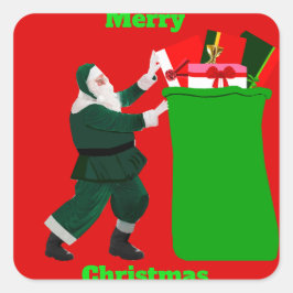 Papais noeis e adesivos vermelhos para o suporte