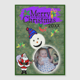 Papais noeis e boneco de neve Sua Foto Cartão de N