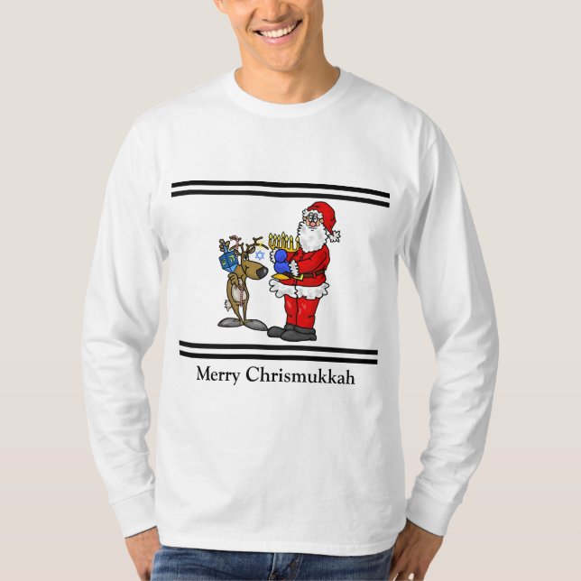 Papais noeis e camiseta Reindeer Chrismukkah (Frente)