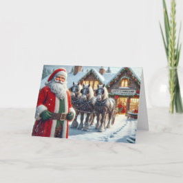 Papais noeis e Cavalos por Cartão de Natal de Work