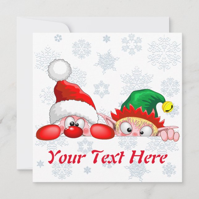 Papais noeis e Elf Cute e Caracteres Engraçados (Frente)