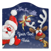 Papais noeis e Reindeer Feliz Christmass Happy Car