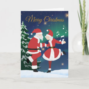 Papais noeis e Sra. Claus dançando - Cartão Divert