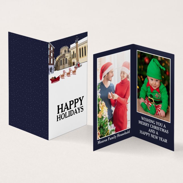 Papais noeis Em Londres, Cartão De Natal De Foto D (Interior e exterior)