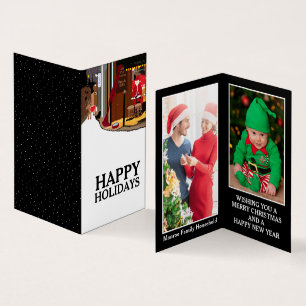 Papais noeis Em Paris, Cartão De Natal De Foto Da