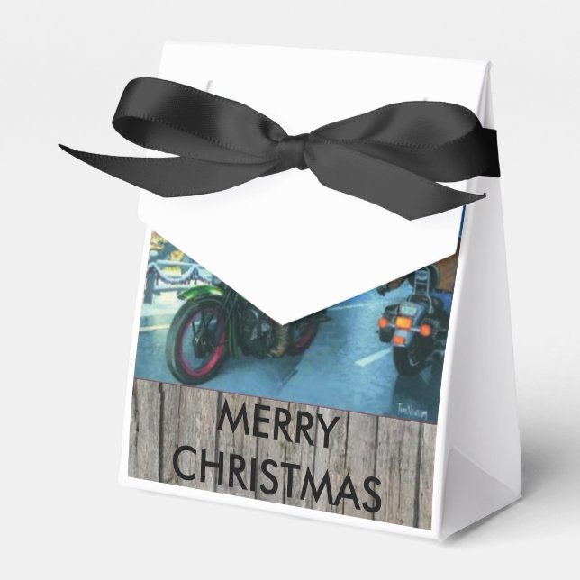 Papais noeis em uma caixa de presentes de natal de (Frente)