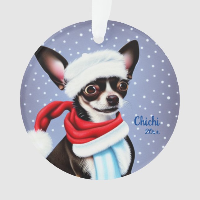 Papais noeis Enfeites de natal Chihuahua (Frente)