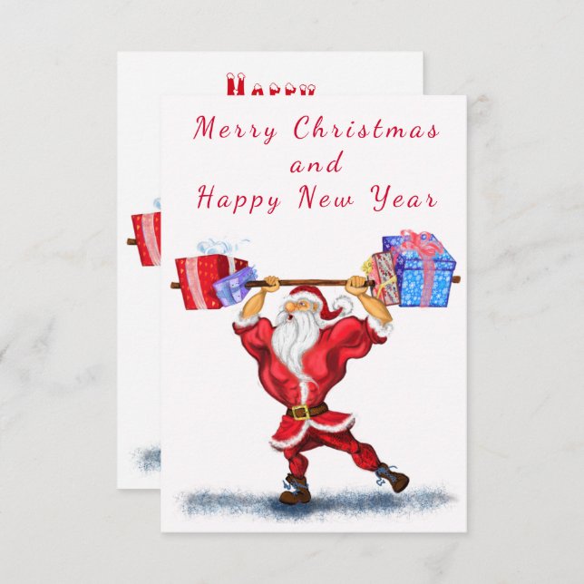 Papais noeis engraçados de boletins de Natal com p (Frente/Verso)