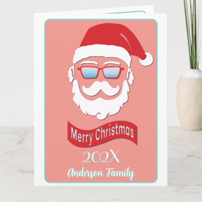 Papais noeis engraçados estilo Hipster Cartão de N (Frente)