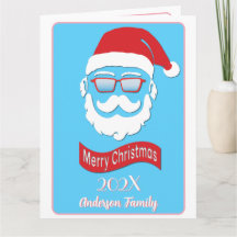 Papais noeis engraçados estilo Hipster Cartão de N