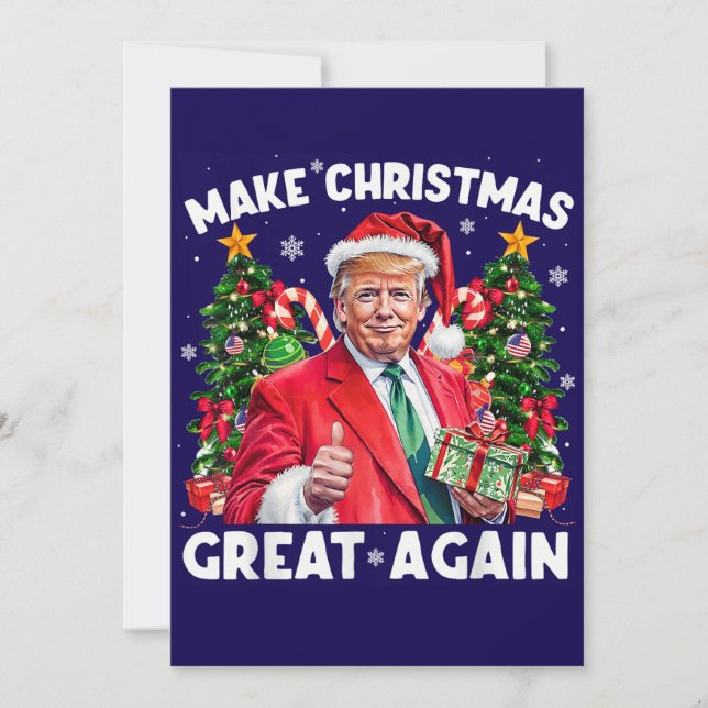 Papais noeis Engraçados Trump Gift Cartão de Natal (Frente)