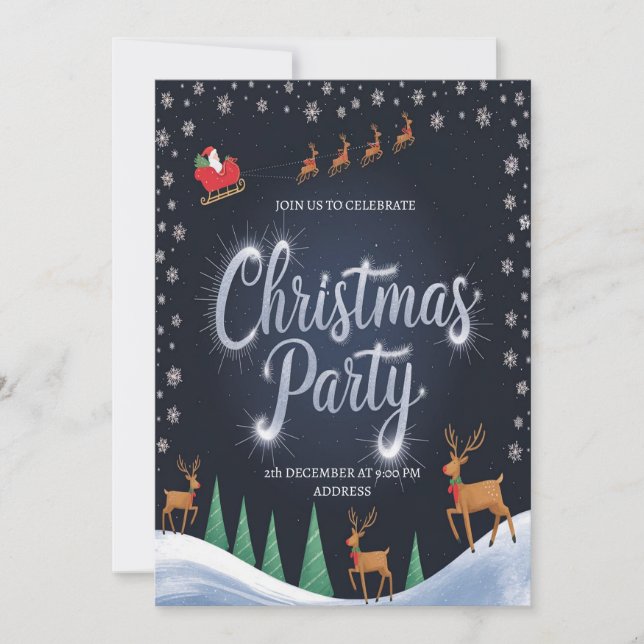 Papais noeis festivos Convite de festas de Natal (Frente)