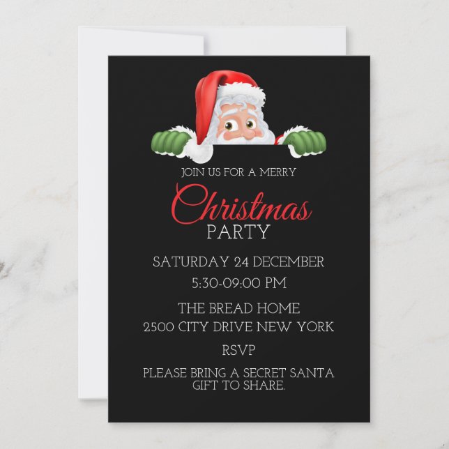 papais noeis festivos simples natal convites moder (Frente)