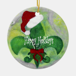 Papais noeis Fleur de lis art Enfeites de natal